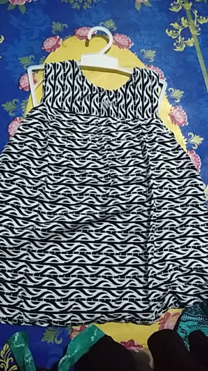Dress Pernik Dress Batik Anak Perempuan Tanpa Lengan Bahan Rayon
