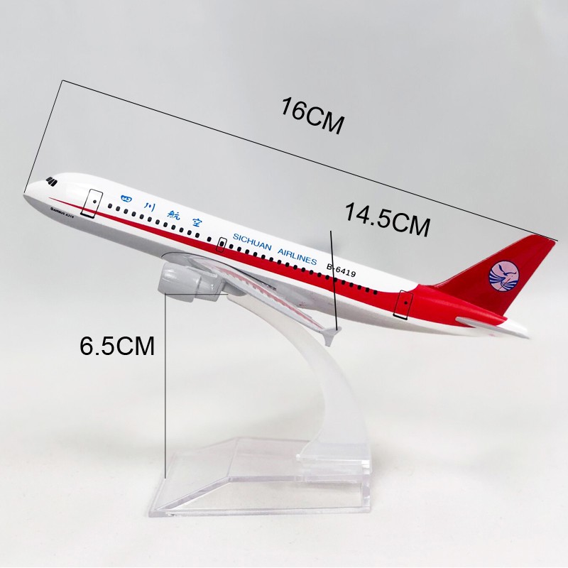 Miniatur Diecast Pesawat Terbang Sichuan Airbus A320 Bahan Metal Ukuran 16cm 20cm