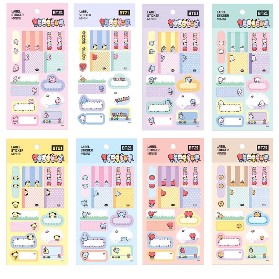 Bt21 Stiker Motif BT21 Lucu Untuk Dekorasi Buku Catatan / Jurnal / Scrapbook DIY