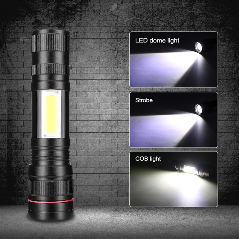 Torch Senter LED USB Rechargeable XML-T6 Plus COB 3800 Lumens