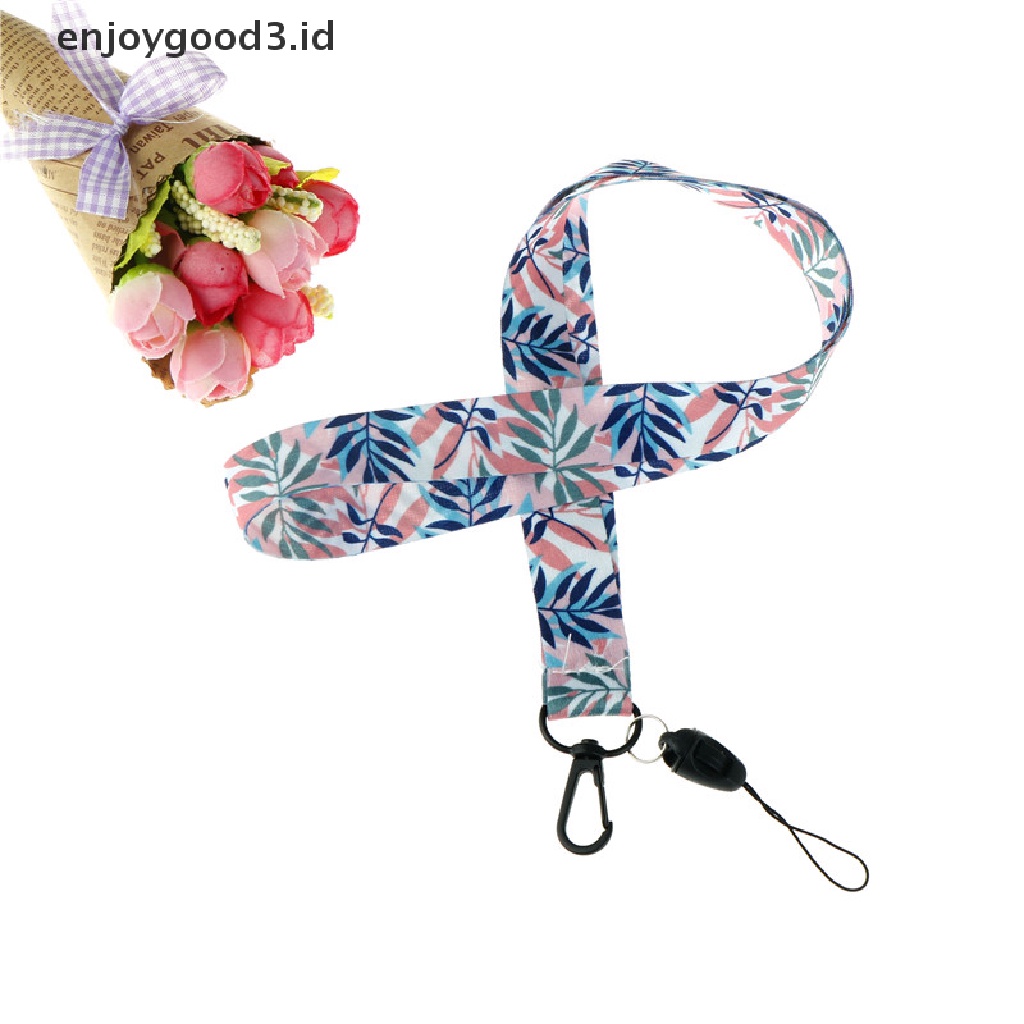 Rready Stock Tali lanyard Motif Daun Untuk Kartu ID / Handphone (ID)