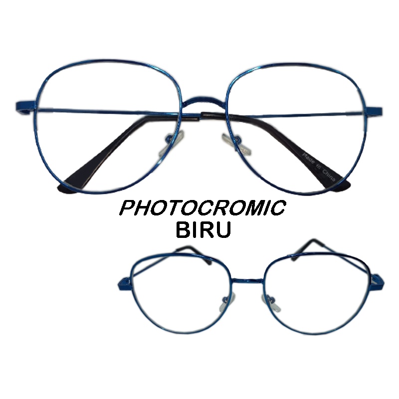 Kacamata Photocromic Antiradiasi Blueray Vintage Frame Optik Fashion Wanita pria Korean Unisex Kacamata Berubah Warna Kaca mata Fashion Korea Style Kacamata Gaya Cewek Cowok Kacamata terbaru Kekinian Kacamata Termurah