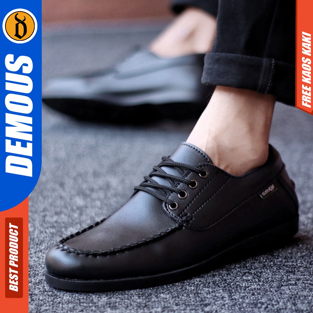 DEMOUS MONZ Sepatu Kasual Formal Casual Kulit Pu Kerja Pria