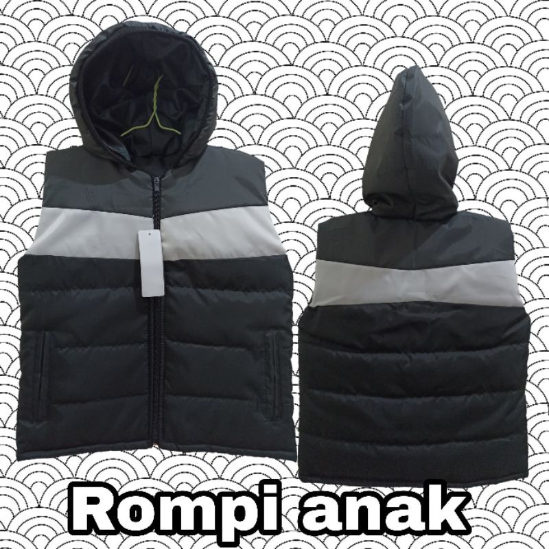 jaket rompi anak parasut hoodie 3 warna