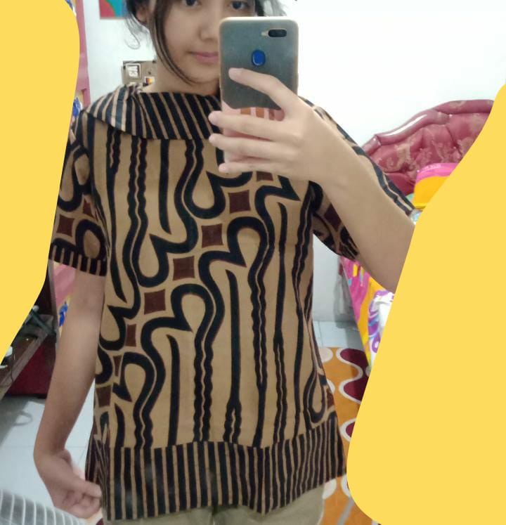 Couple Batik Kerah Shawl Garis Modern  - Atasan Batik Wanita -hem Batik Pria - S-m-l-xl-xxl-3l-4l-5l