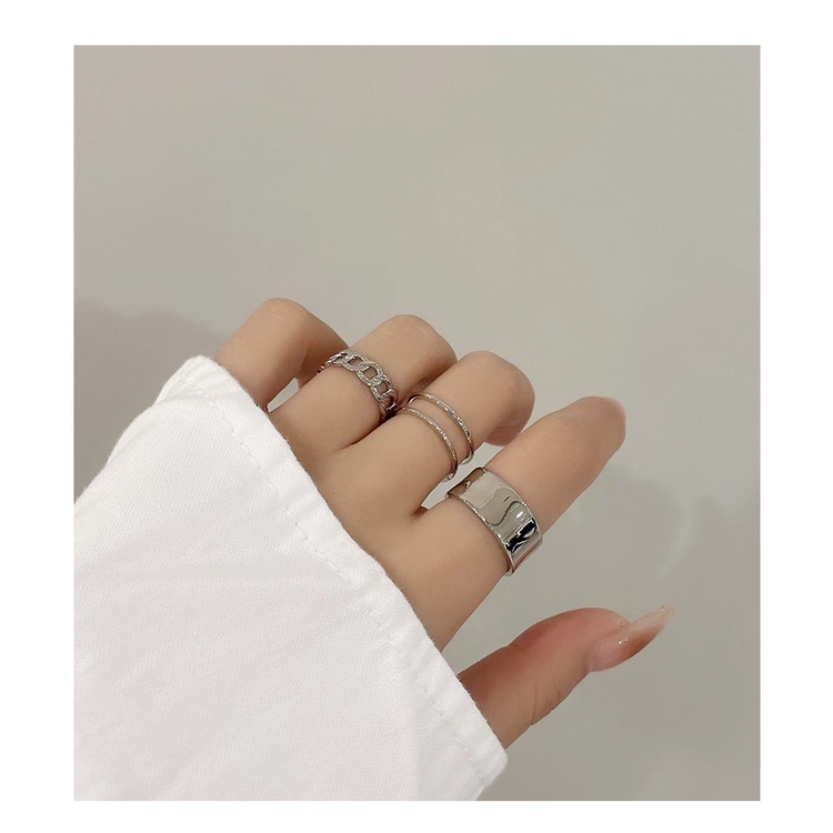 Set Cincin Model Terbuka Gaya Simple