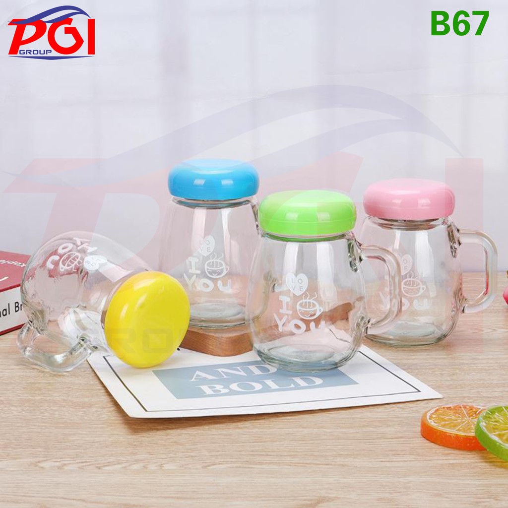 DC B ( B00067 ) BOTOL GELAS LOVE / BAHAN KACA / GELAS MUG / KUALITAS TERBAIK / TIDAK BISA MEMILIH