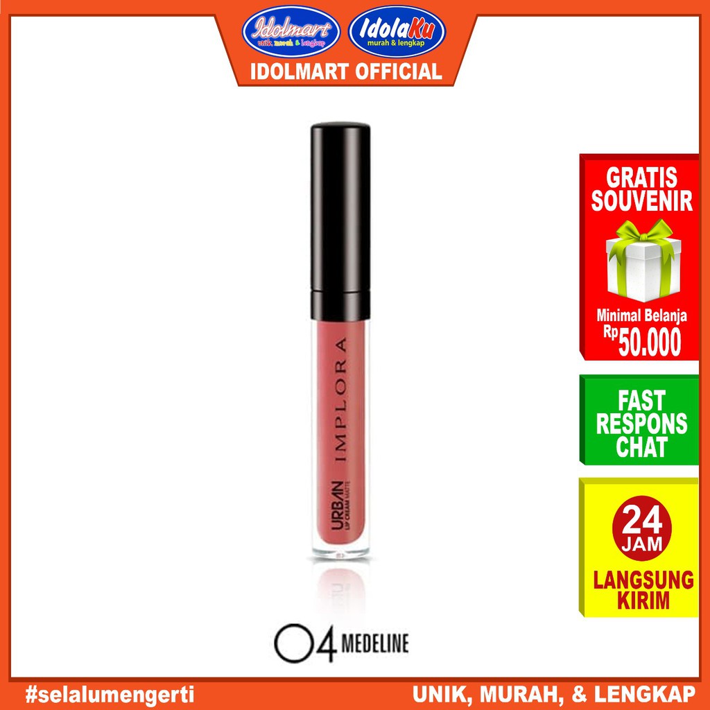 IDOLMART Implora Urban Lip Cream Matte Madeline 04 - BPOM Idolmart Surabaya