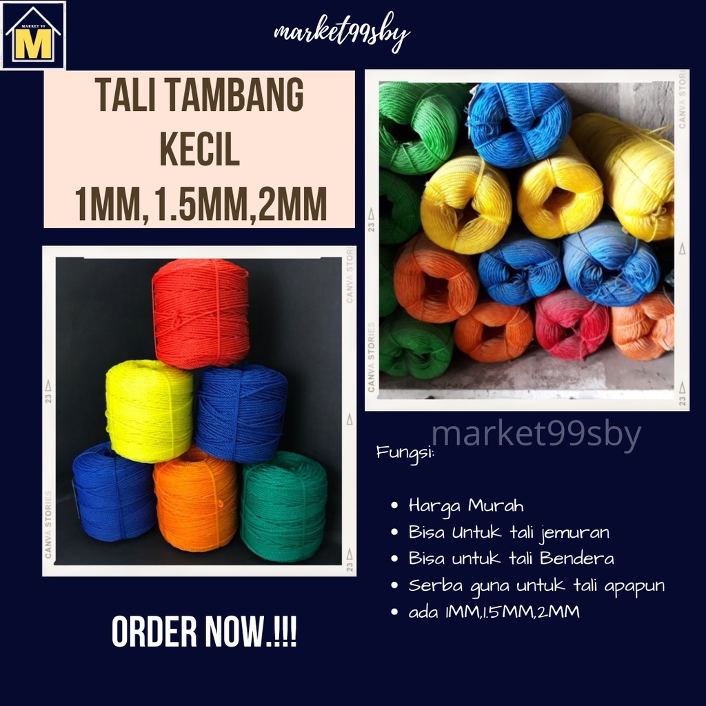 Tali Tambang 1MM/1,5MM/2MM/2,5MM/3MM Tali nilon Tali tampar tali manila tali kapal tali tambang