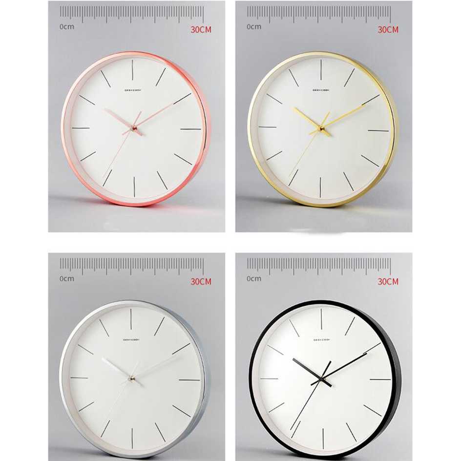 Jam Dinding Bulat Simpel Elegan / Wall Clock Silent Movement Model Modern Polos Berkualitas / Jam Dinding Kado Pernikahan Ulang Tahun Dekorasi Rumah / Jam Dinding Estetik Minimalis Hitam Putih Silver Rose Gold Lucu Unik Murah Tanpa Angka