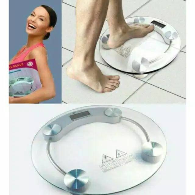 Timbangan badan digital transparan