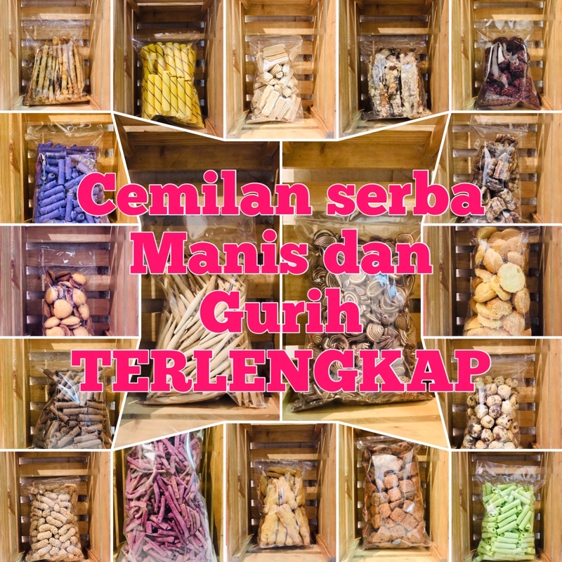 

TERLENGKAP CEMILAN SERBA MANIS DAN GURIH/CEMILAN KELUARGA/OLEH-OLEH