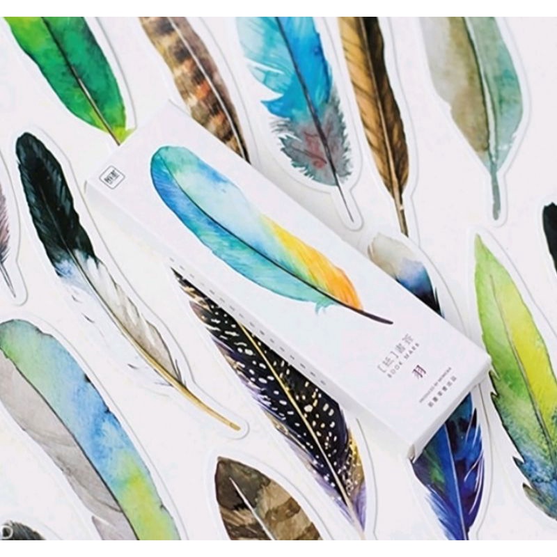 bookmark pembatas buku lucu edisi feathers