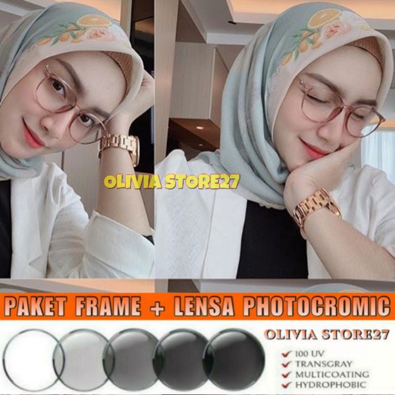 kacamata minus antiradiasi (paket frame+lensa photocromic ) 2124 kacamata