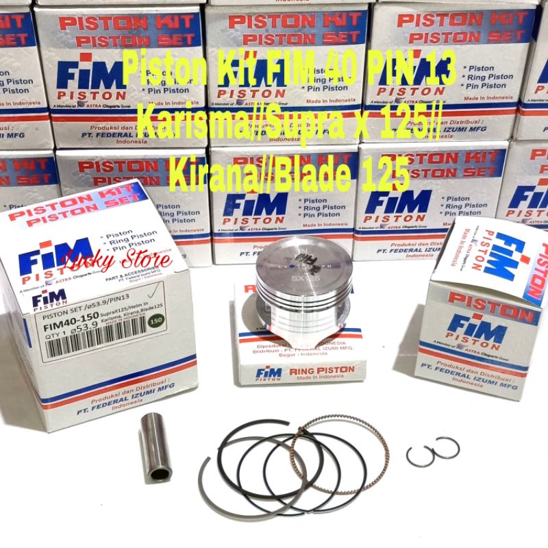 Piston Kit FIM Karisma/Supra x 125/Kirana/Blade 125 ( FIM 40 PIN 13 ) ORIGINAL FIM