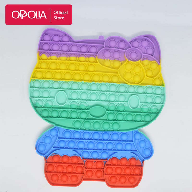 Oppolia Pop it Jumbo Rainbow Pop It Fidget Toys Mainan Pop it Anak Push Bubble Toys 30 x 44 cm-Kitty Jumbo New