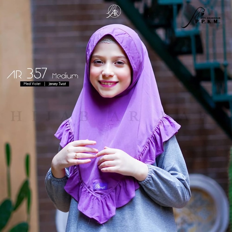 Hijab arrafi AR 357 medium hijab instan rempple semipet || INAYAHHIJAB-Medviolet