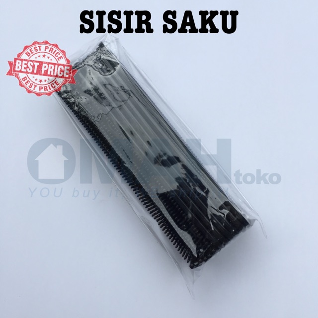 (MINIMAL 72 pcs) Sisir Saku / Sisir Pomade / Pocket Comb Polos Warna Hitam Grosir