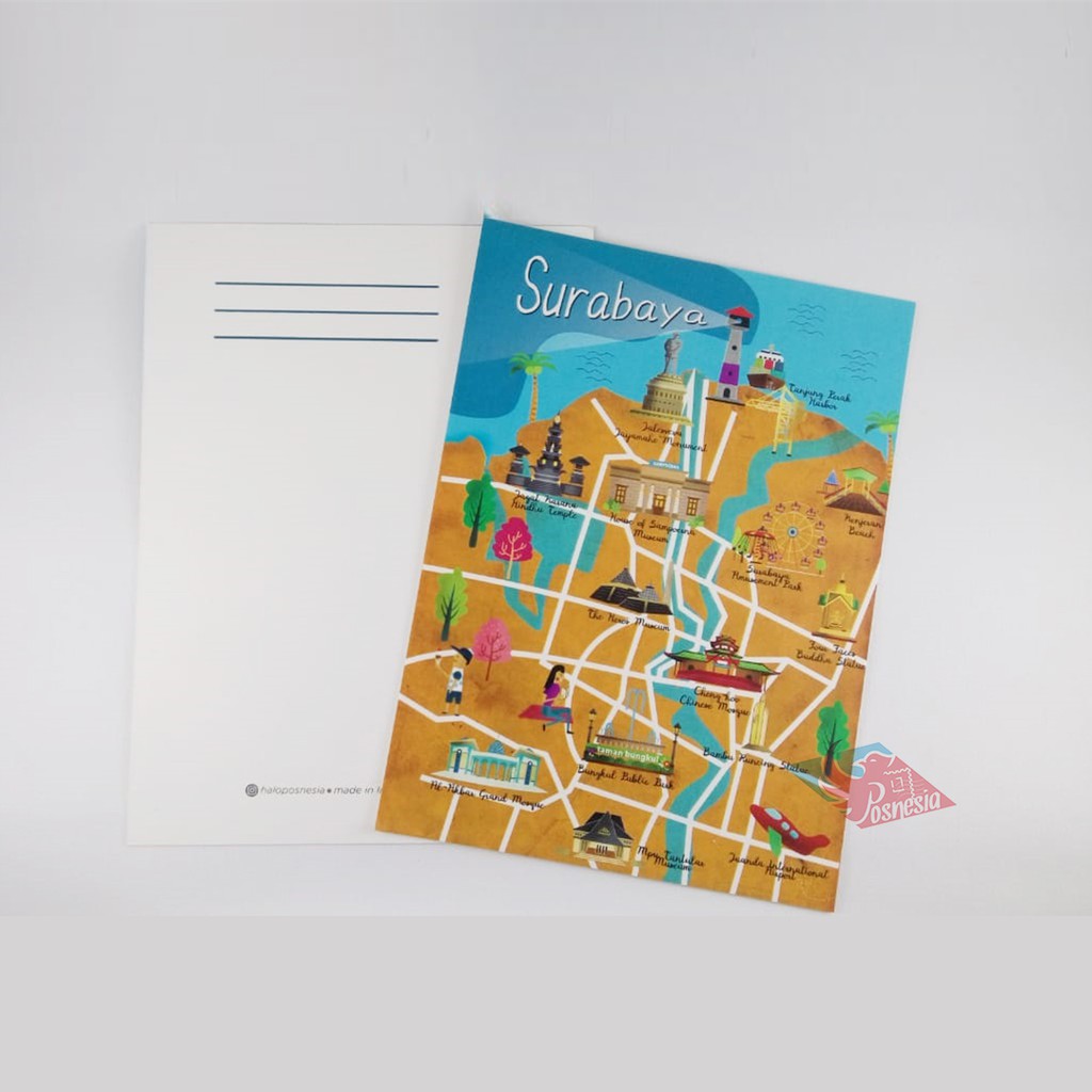

Kartu Pos/ Postcard Map Surabaya 19