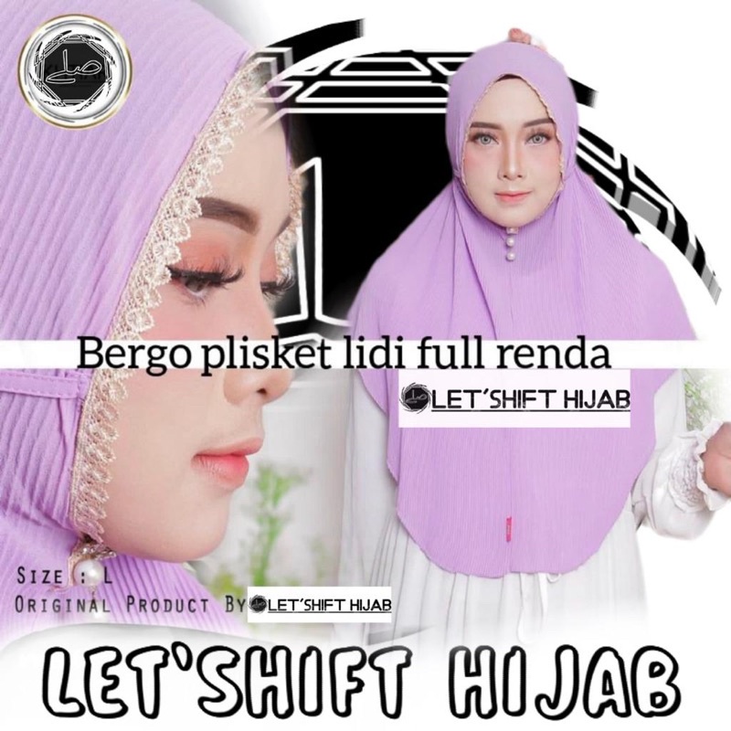 JILBAB INSTANT BERGO PLISKET RENDA / BERGO INSTAN PLISKET RENDA