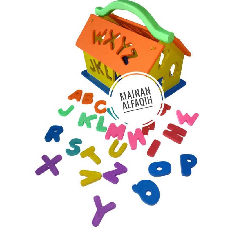 Mainan Edukasi Anak / Rumah Huruf Abjad / Mainan Rumah Pintar / Mainan Huruf Kayu / Mainan Edukatif