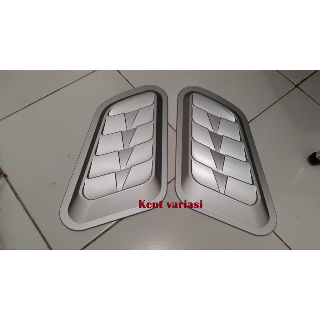 Air Scoop Air Flow Intake Scoop Turbo Bonnet Vent Cover Hood Silver