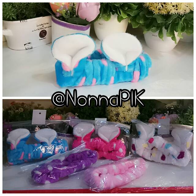 HEADBAND Bandana Karet Mandi Rabbit Kelinci [ Bisa jadi Penutup Mata ] atau Pita