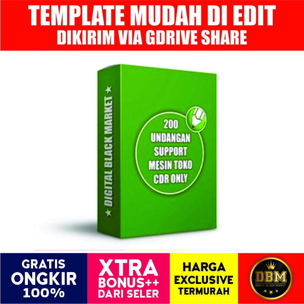 200 Desain Undangan Support Mesin Toko Versi Coreldraw