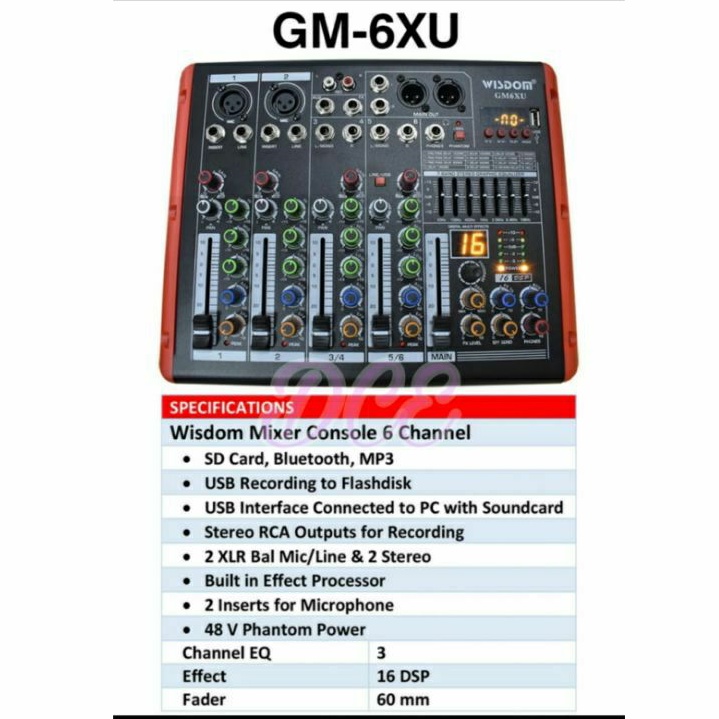 Mixer Wisdom GM6XU GM 6XU GM 6 XU 6channel Original