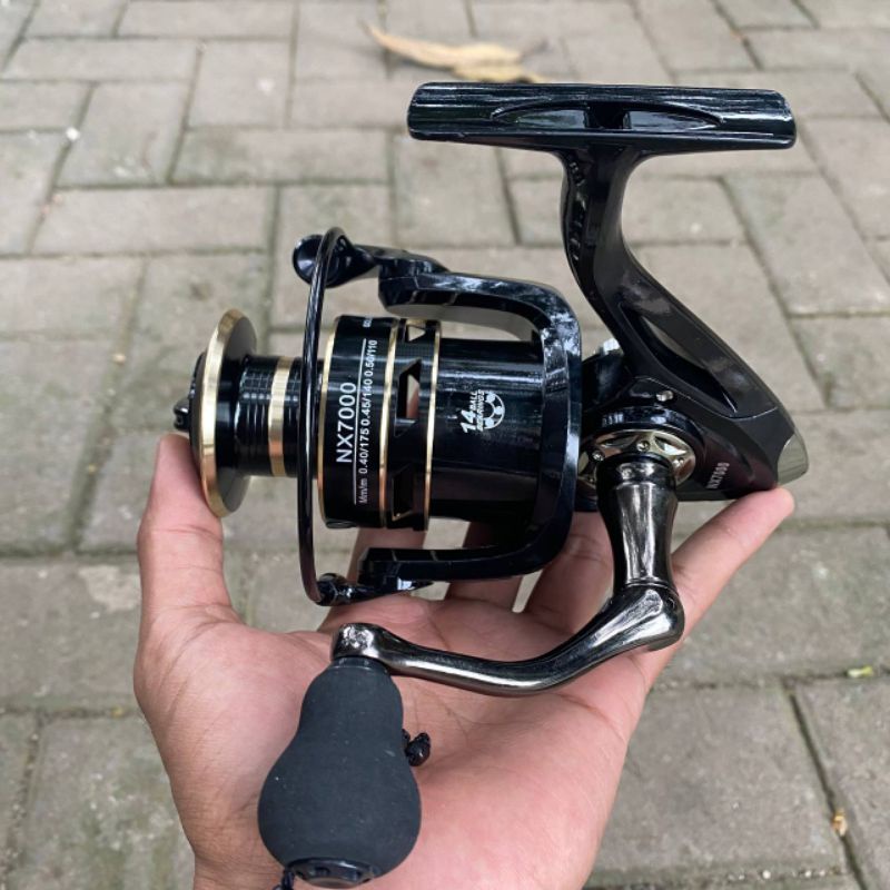 NX2000 3000 4000 5000 6000 7000 Series Metal Reel Pancing Laut Empang Sungai - Black
