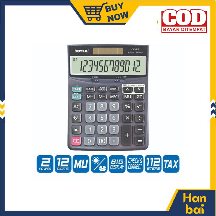 

Hanbai.Deo JOYKO CC-27 Kalkulator Calculator 12 Digits / Check Correct