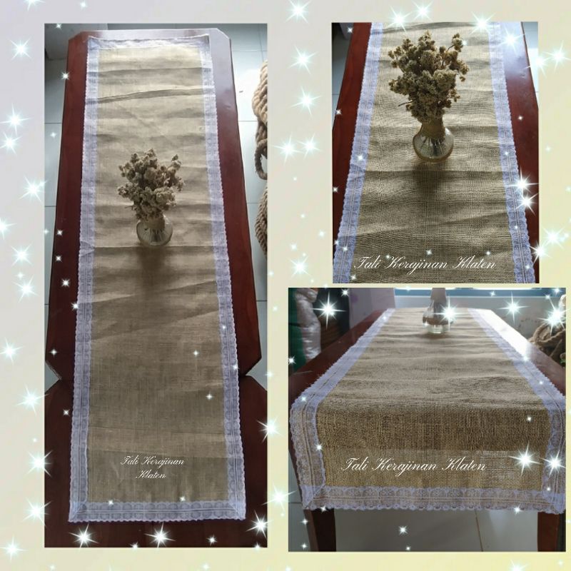 taplak meja / taplak meja panjang / taplak meja burlap