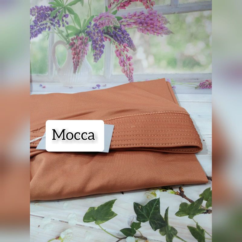 hijab jersey tali tambang/bergo jersey tali kepang/hijab jersey tali kepang/kerudung jersey tambang/hijab tali tambang polos variasi-Moca