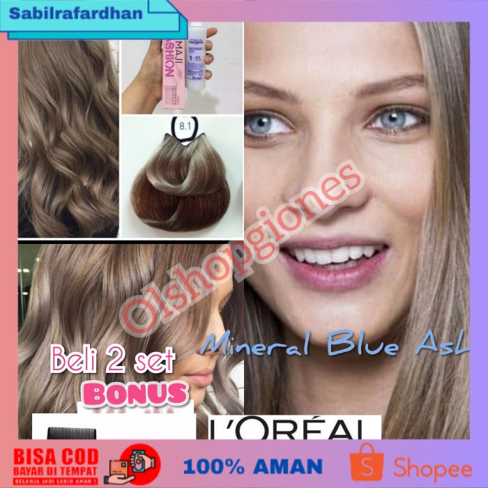 (COD PROMO) Loreal MajiFashion 8.1 Light Ash Blonde Brown Cat rambut L'oreal Profe - Cat Oxy6 Persen