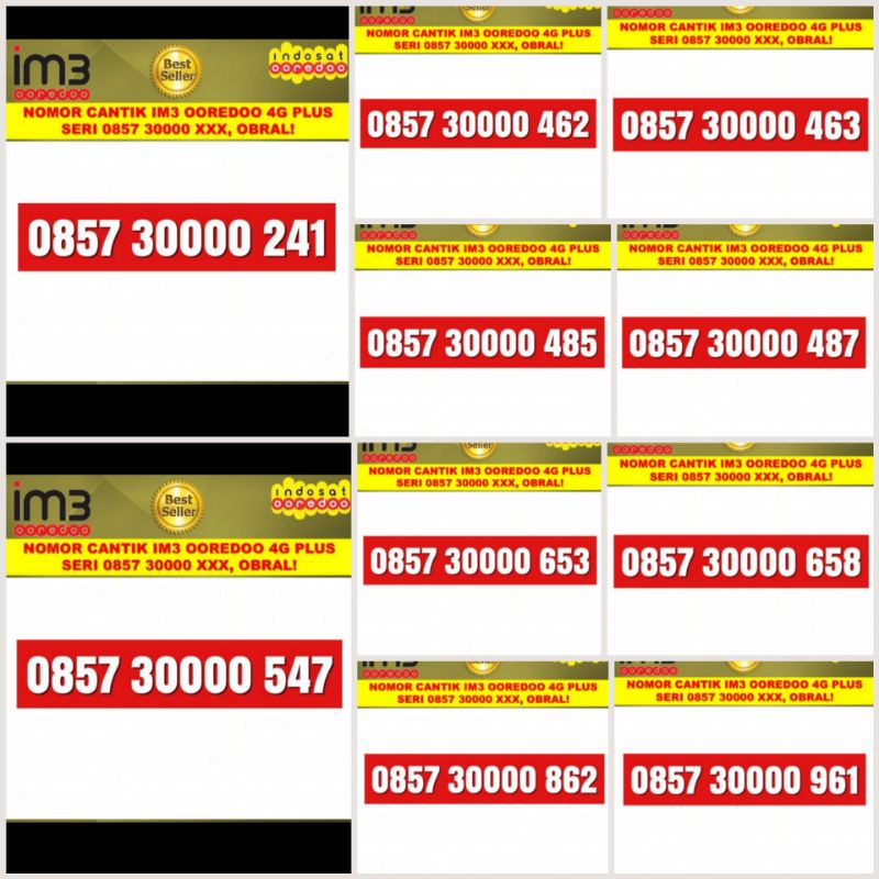 No Cantik Kartu Perdana Indosat IM3 4G Ooredo Rapih Obral
