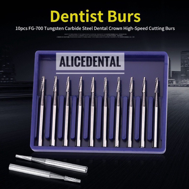 Dental bur FG-700 FG700 FG 700 tungsten carbide SS white bongkar crown bur tulang highspeed high speed