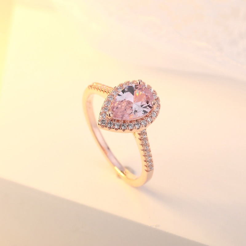 Cincin Mewah Warna Rose Gold Untuk Wanita