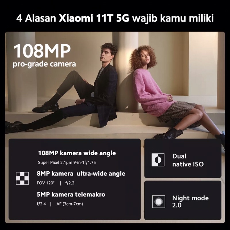 Xiaomi 11T 5G [8GB+256GB] Dimensity 1200 5G - 108MP Triple Camera - 6.67