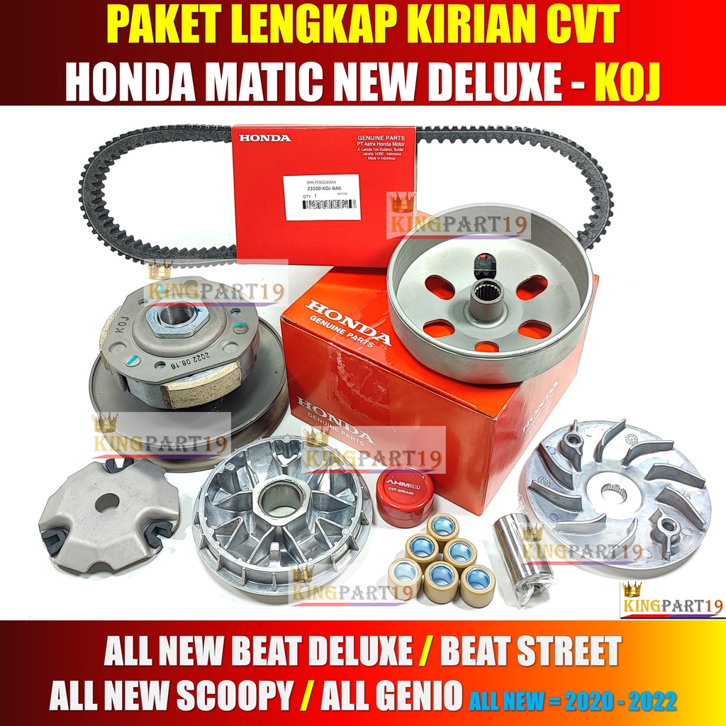 PAKET LENGKAP KIRIAN CVT PULLY ASSY VANBELT KIPAS RUMAH ROLLER BEAT NEW DELUXE STREET ALL GENIO NEW SCOOPY KOJ K0J