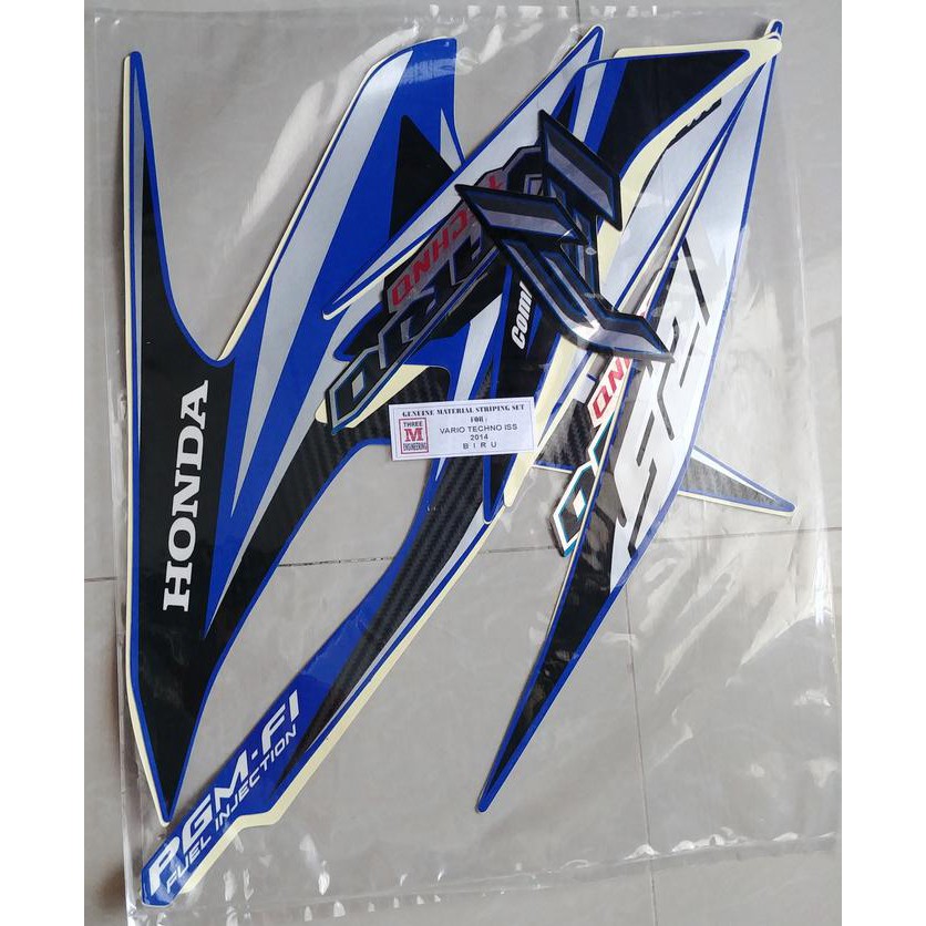 Discount Stiker Bodi & Lis Body & Striping Vario 125 2014 Techno Iss Biru Dongk non ori