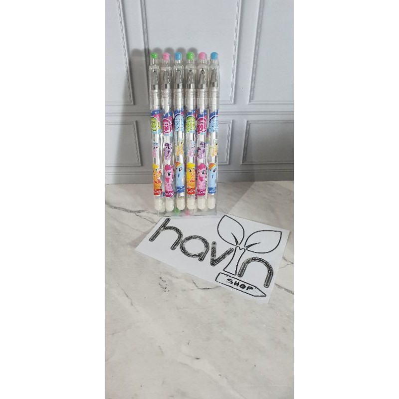 (12pc) pen bisa hapus/pen gel hapus/erasable pen/pen hapus lucu fancy-Pony 3301