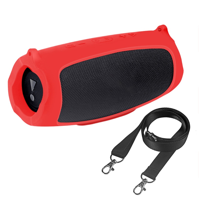 Case Pelindung Bahan Silikon Dengan Strap Untuk JBL Charge 5 Bluetooth