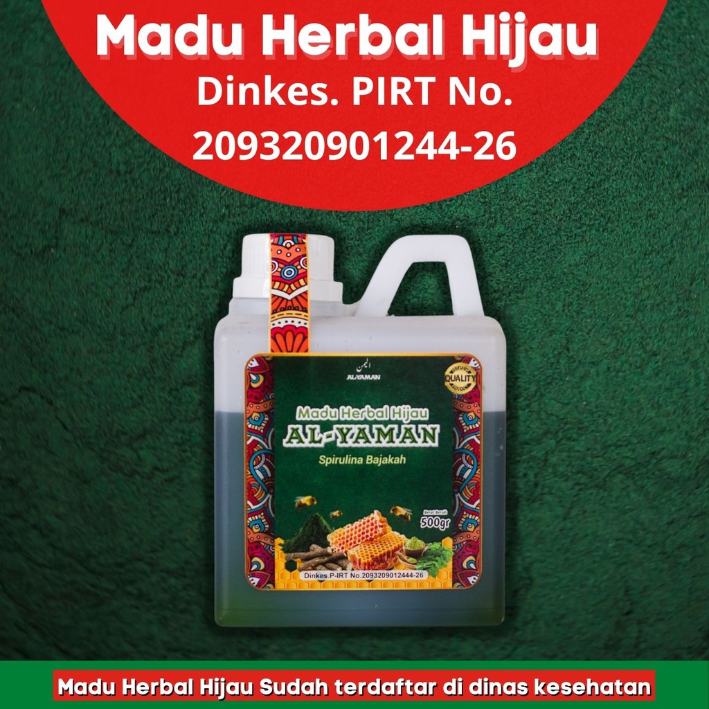 Madu herbal Hijau Herbal Spirulina Bajakah 500gram Untuk Penyakit Lambung