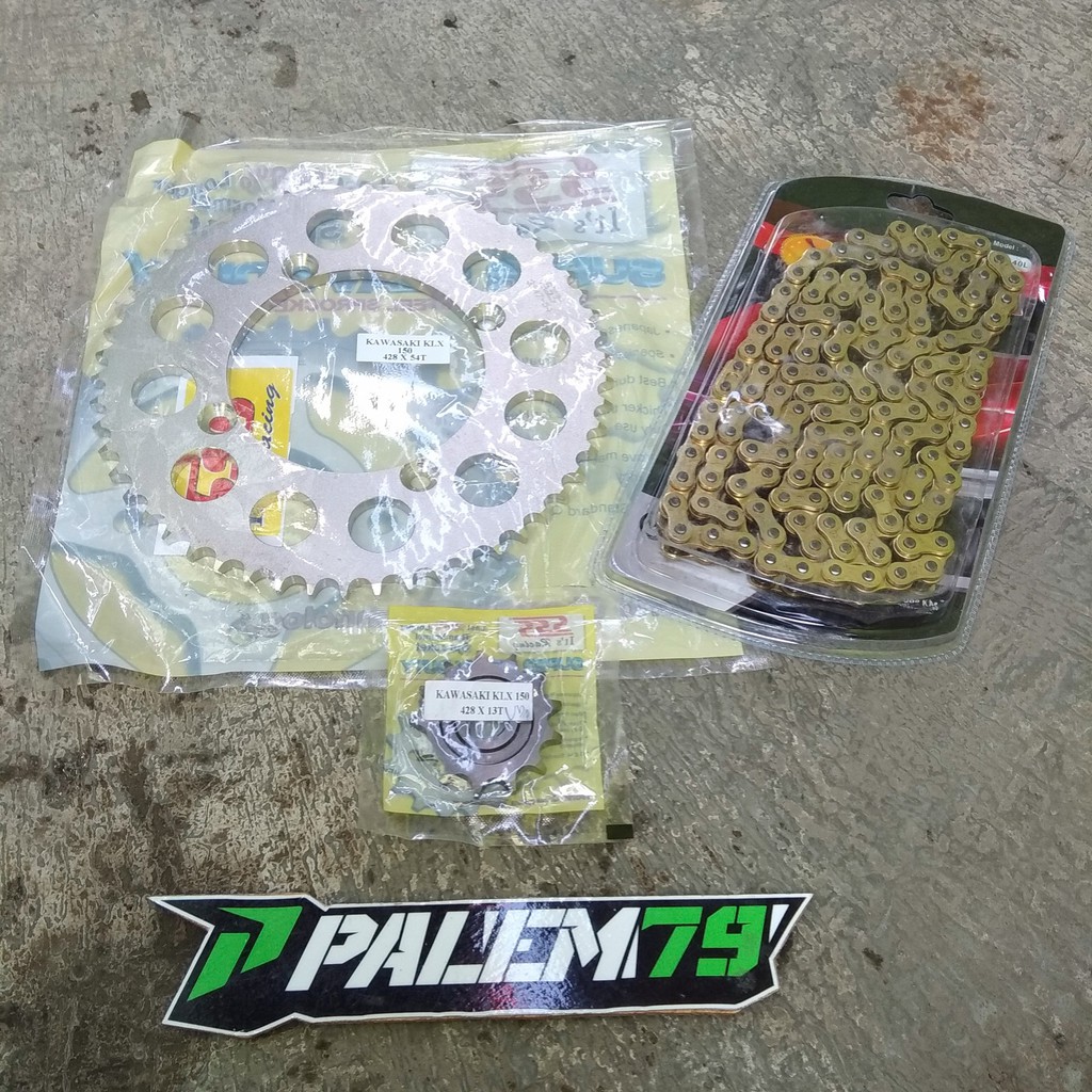 Gear Set KLX 150 S L BF Dtracker - Paket Gir Depan Belakang SSS Rantai