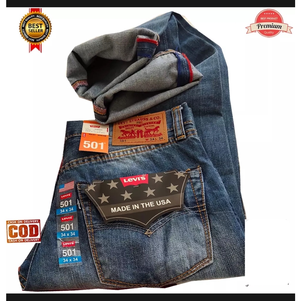 [KOLEKSI TERBAIK] Celana Jeans Pria LEVIS 501 Made In USA Terlaris [COD]