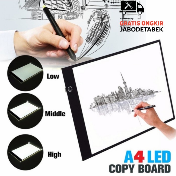 

(BISA COD) Drawing Tracing A4 Copy Board Papan Jipak LED Light Pad Ultra Slim A4