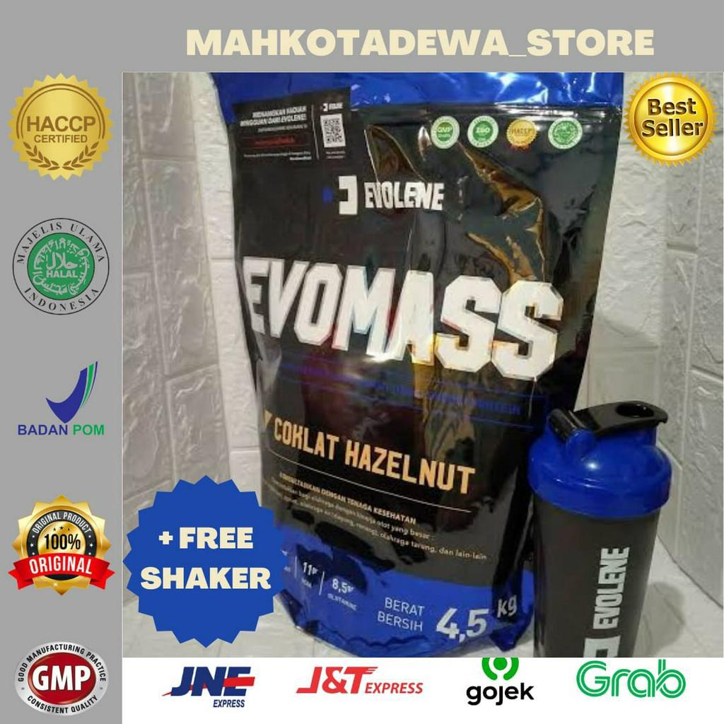 EVOLENE EVOMASS 4,5kg (10lbs) + FREE SHAKER EVOLENE ORIGINAL, BPOM & MUI HALAL