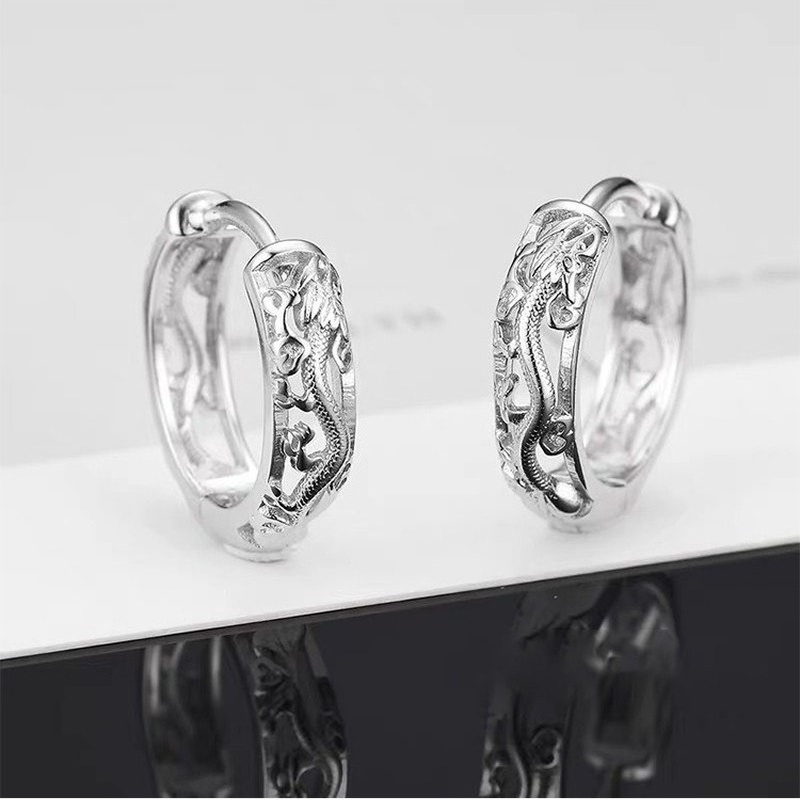 Fashion S925 Silver Retro Ethnic Style Earrings