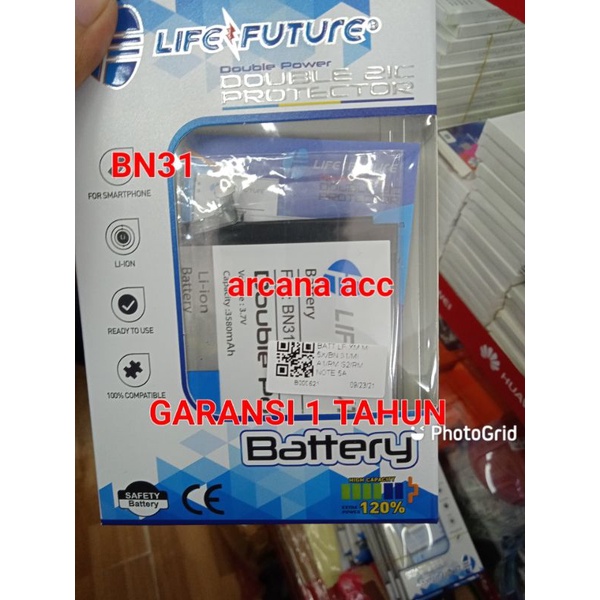 LIFE FUTURE baterai batrey Xiaomi Redmi Note 5A 5A Pro MiA1 Mi5X S2 BN31 BN 31 Dobel Power