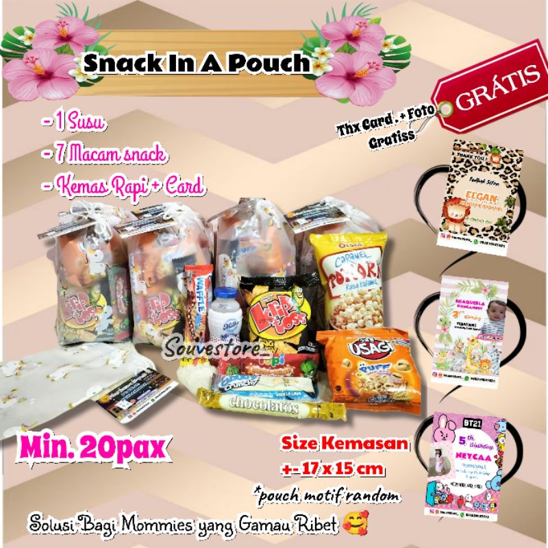 Pouch Serut || Snack Pouch || Snack Ultah Anak || Paket Snack Ulang Tahun